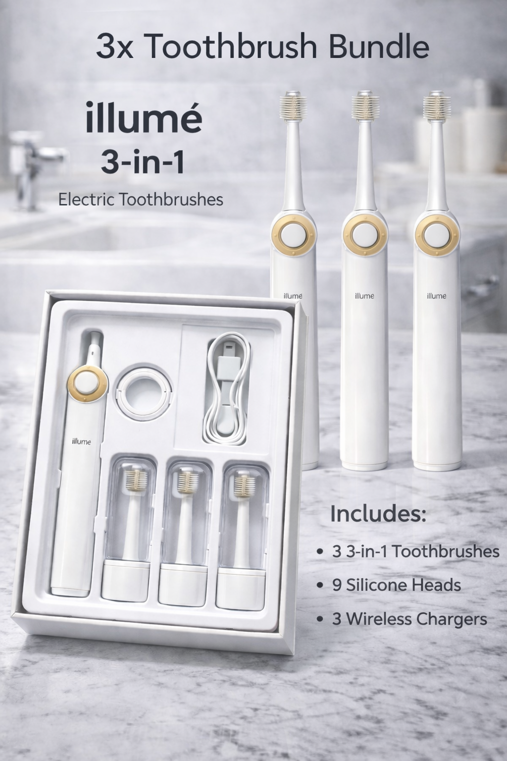Kit bucal Illumé 3 en 1 - Paquete familiar de 3 unidades